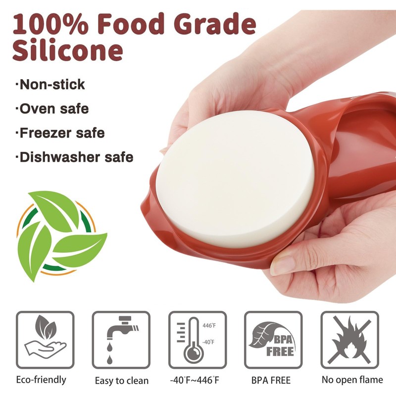 JOERSH Silicone Egg Mold Non-Stick 4 Inch Jumbo Size Muffin