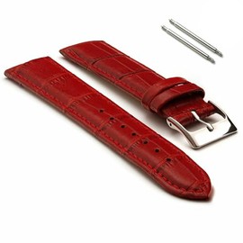 Panda Bobo Reflex Active Watch Strap, Leather Replacement Watch Band, Compatible with Series 4/5/6/7/9/10/12/13/14/15/16/23/26 (Red)