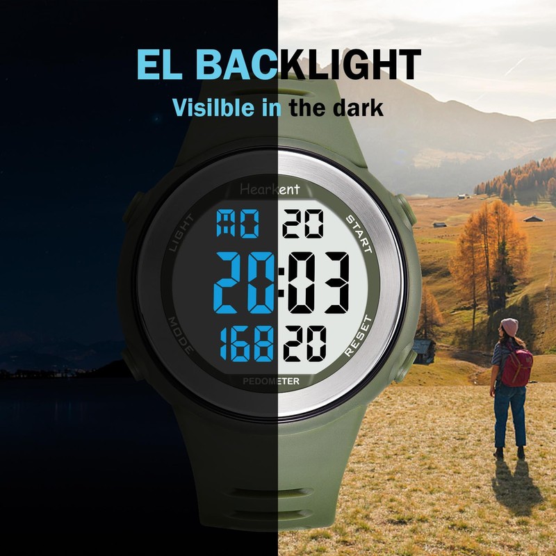 Waterproof Pedometer Watch for Senior Non Bluetooth No App Required