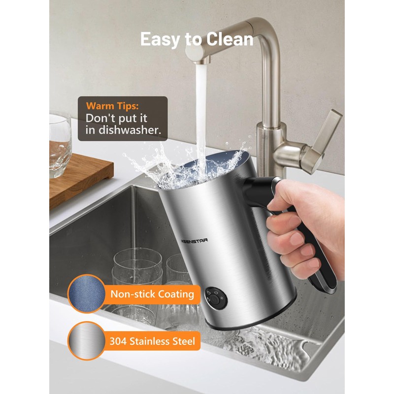 Keenstar Electric Milk Frother, Automatic Milk Steamer Warm or Cold