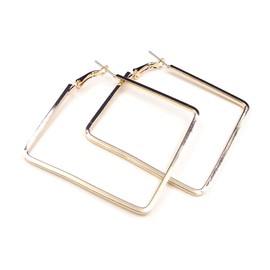 Yukhins Women Girls Stainless Steel Hoop Geometric Square Hook Simple Fashion Earrings（SquareGold）