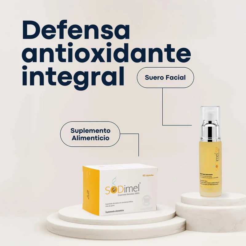 Suplemento Superóxido Dismutasa Sodimel Aminoácidos Ceramidas Antioxidante Antiedad Cápsulas
