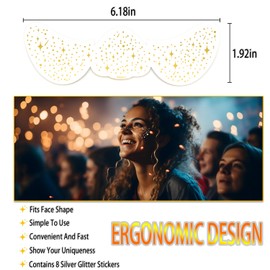 Gold Glitter Freckles Face Tattoo, 10 Sheets Speckles Patches, Sparkle Face Makeup for Holiday Dance Music Party - (K92012 Gold)