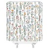 Floral Plant Shower Curtain Rustic Wildflower Retro Herbs Leaves Nature
