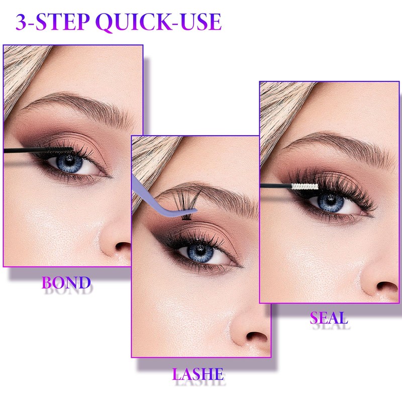 Cluster Lashes Extensions Kit 240 Pcs D Curl Individual Lashes