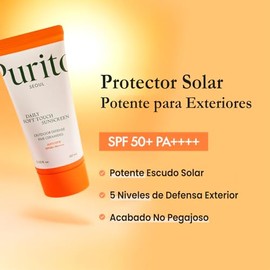 PURITO protector solar facial diario 60 ml - bloqueador solar coreano spf50 sin aceite - para todo tipo de piel - skincare coreano                    