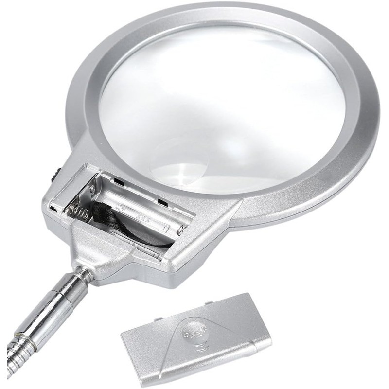 Lupa LED de Mesa con Cuello Flexible y Doble Aumento
