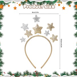 LUYANFX Star Headband, Glitter Stars Headband for Women and Girls, Star Hair Accessories Hair Band for Birthday, Christmas, New Year and Carnival (Star)