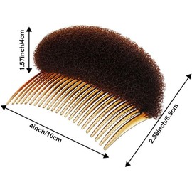 2 Pcs Brown Soft Sponge Foam Hair Base Inserts Bump Up Hair Pads Hair Styling Clip Hair Comb Braid Tool Hair Styling Accessories Stick Bun Maker Braid Tool Women Lady Girls Hair Accessories
