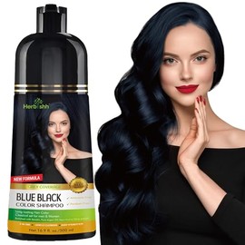 Herbishh Shampoo Colorante 3 en 1 para Cabello Canoso – Blue Black – Cubre Canas 100% en Minutos | Sin Amoníaco | Nutre, Limpia y Acondiciona | 500 ml