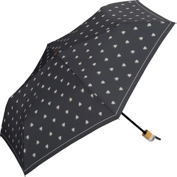 Wpc. 7712-012-002 Rain Umbrella, Charmy Heart, Mini, Charcoal, Folding Umbrella,