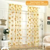 Ufurty Sunflower Window Curtain, 2PCS Sun Flower Floral Voile Sheer