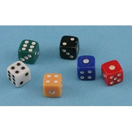 Dollhouse Miniature Set of 6 Dice