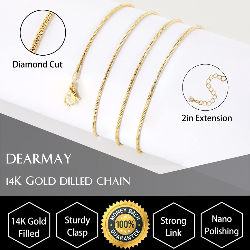 DEARMAY Simple Gold Necklace for Women Dainty Gold Chain Necklace