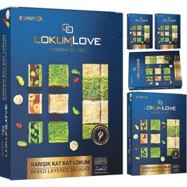 Sekeroglu Love Mixed Layered Delight Turkish Delight 350 Gram x 5 Boxes by Pufai Grocery