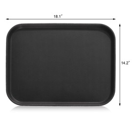 New Star Foodservice 25095 Restaurant Grade Non-Slip Tray, Plastic, Rubber Lined, Rectangular, 14" x 18" Inch, Black