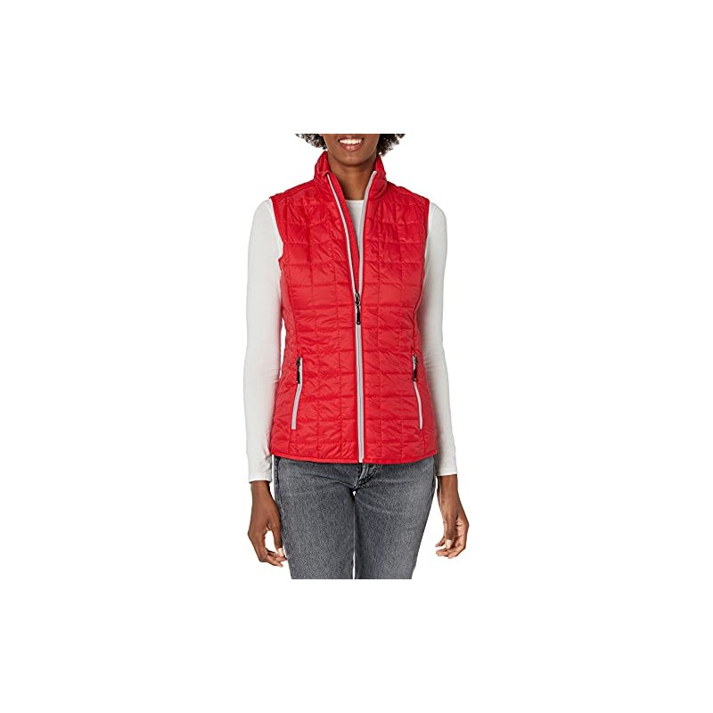 Cutter & Buck womens Rainier Vest Rain Jacket, Red, Small