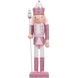 BESPORTBLE Pink Nutcracker Christmas Decorations, Pink Nutcracker Soldier Wooden Nutcracker Soldier for Home Fireplace Christmas Party Decoration, 31cm