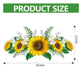 Sunflower Wall Decal - 12 X 24Inch Waterproof Sunflowers Stickers Yellow Flower Wall Stick for Living Room Bedroom Kitchen Background Decoration