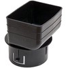 Downspout to Drain Pipe Tile Adapter (Black) 3 inch x 4 inch downspout to 4 inch Round Drain Pipe