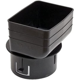 Downspout to Drain Pipe Tile Adapter (Black) 3 inch x 4 inch downspout to 4 inch Round Drain Pipe