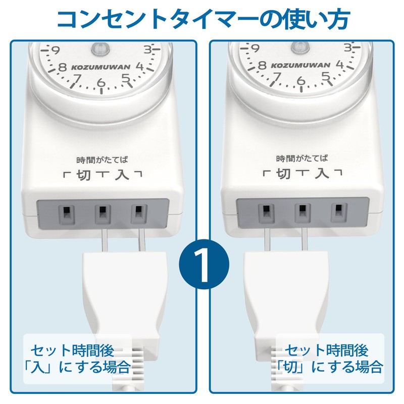 Timer, Outlet, 11-hour Type, Direct Outlet, White, Automatic Dial, Indoor,