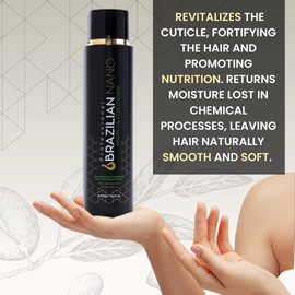 Brazilian Nano Moisturizing Conditioner for Damaged Dry Hair, Argan Oil Conditioner for Women Men to Strengthen Detangle and Hydrate, No Sulfates or Parabens, Anti Frizz Nourishing Hair, 16.9 Fl Oz