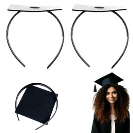 CHILDPHILO 2 Pack Graduation Cap Headband, Graduates Hair Band Firm Anti-fall to Secure Your Cap Grad Day Hairstyle Accessories