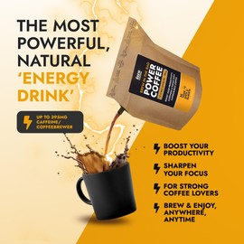 Extra Strong Highly Caffeinated Ground Coffee - 1 Coffeebrewer with Natural Strong Coffee | Brew & Enjoy Anytime, Anywhere | Power Coffee for Camping, Athletes & Gamers