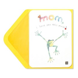 Papyrus Embellished Card - "I Love You This Much" Frog Hug - Happy Mother's Day to the Best Mom in the World