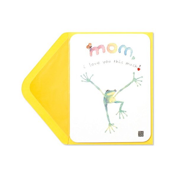 Papyrus Embellished Card - "I Love You This Much" Frog Hug - Happy Mother's Day to the Best Mom in the World