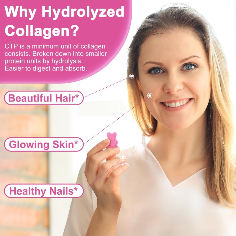 Nature's live Multi Collagen Peptides Gummies, Type I, II, III,