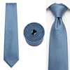[S&W SHLAX&WING] Men's Necktie Steel Blue Tie Solid Extra Long