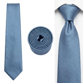 [S&W SHLAX&WING] Men's Necktie Steel Blue Tie Solid Extra Long Necktie
