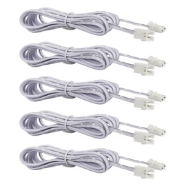 SinLoon 2-pin Extension Cable 2m / 6.6ft- for LED Cabinet Puck Lights Under Cabinet Lighting Kit, Male to Female Cable Plug Connector Extension Cords 5 Pack (Male to Female, White)