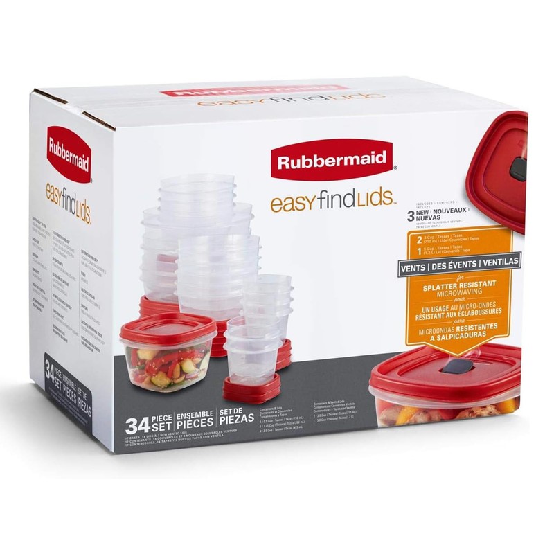 Rubbermaid 2066488 Easy Find Lids 17 Piece Storage Containers BPA