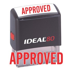 APPROVED Red Office Stock Self-Inking Rubber Stamp