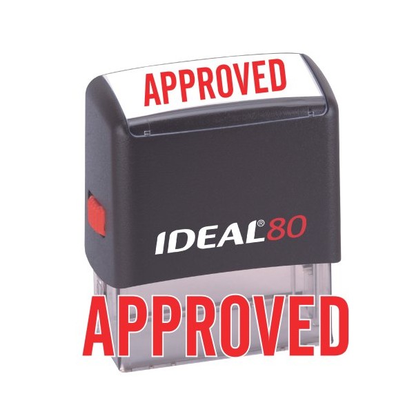 APPROVED Red Office Stock Self-Inking Rubber Stamp