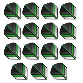 RED DRAGON Hardcore XT Black and Green Stripe Extra Thick Standard Dart Flights - 5 sets Per Pack (15 Dart Flights in total)