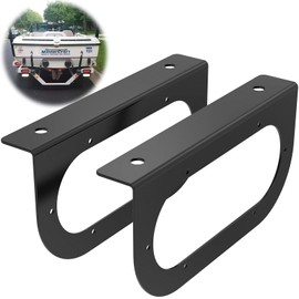 6" Oval Tail Light Mounting Bracket, 3 mm Black Powder Coated Steel, Trailer Light Bracket for 6" Oval Taillights On Truck Trailer RV Grommet Flush Mount