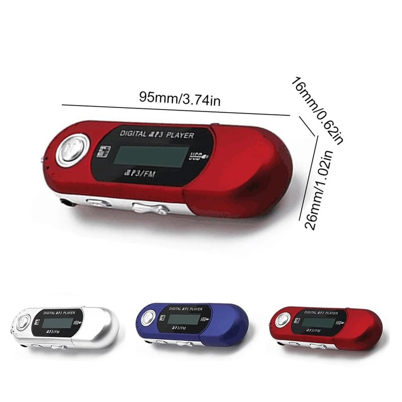 Zicojia Mini MP3 Player USB 2.0 Small Flash Drive Multilanguage