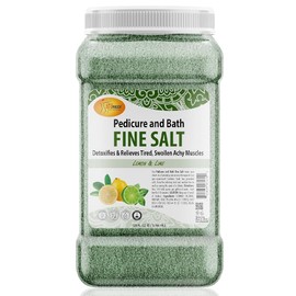 SPA REDI - Detox Foot Soak Pedicure and Bath Fine Salt, Lemon and Lime,128 Oz - Made with Dead Sea Salts, Argan Oil, Coconut Oil, and Essential Oil - Hydrates, Softens and Moisturizes