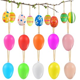 36 x Easter Eggs for Hanging, Colourful Plastic Eggs, Easter, Easter Eggs Decoration, Easter Egg Tree Hanging Decoration, Plastic Eggs for Hanging & Decorating, Plastic Eggs for Easter Decoration