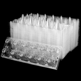 MANCHAP 80 Pack 12 Grids Clear Egg Cartons, Plastic Egg Cartons Bulk, Empty Chicken Egg Tray Holder for Family Pasture, Agricultural Market, Each Holds 1 Dozen Eggs