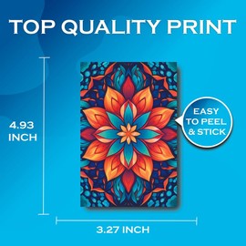 Colorful Mandala Flower Sticker - Pretty Bold Color Rainbow Geometric Mandala Sticker - Premium Quality Vinyl Bumper Stickers 2-Pack | 5-Inch on Widest Side | Made in USA - FHJ697