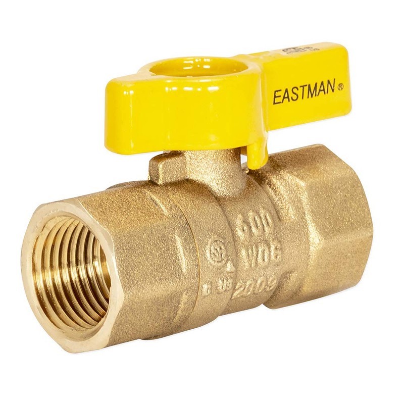 Eastman Straight Gas Brass Ball Valve, 1/2 in FIP x