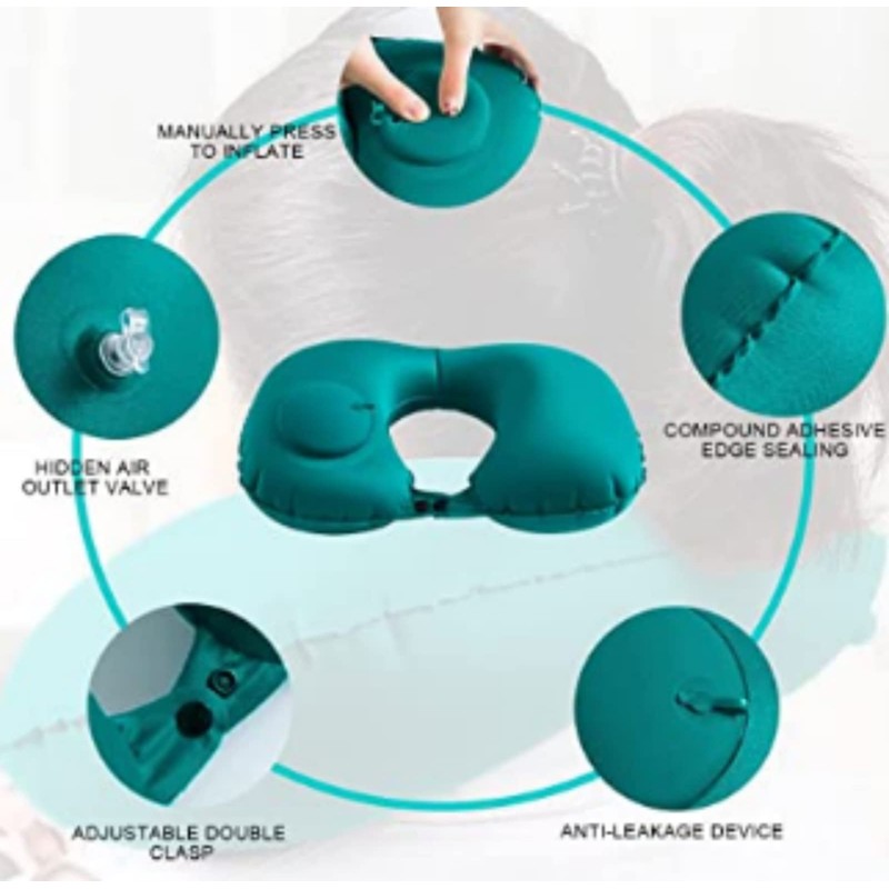 HFYMXNB Inflatable Neck Pillow, Inflatable Travel Pillow, Inflatable for Light