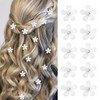 GXGM 10 Stück weiße Mini Blumen Haarspangen mit Strass,Blumen Haarnadeln,