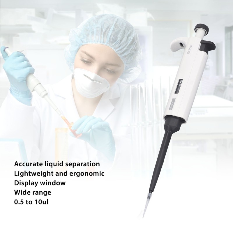 0.5 to 10ul Micropipette High Accuracy Manual Single Channel Adjustable
