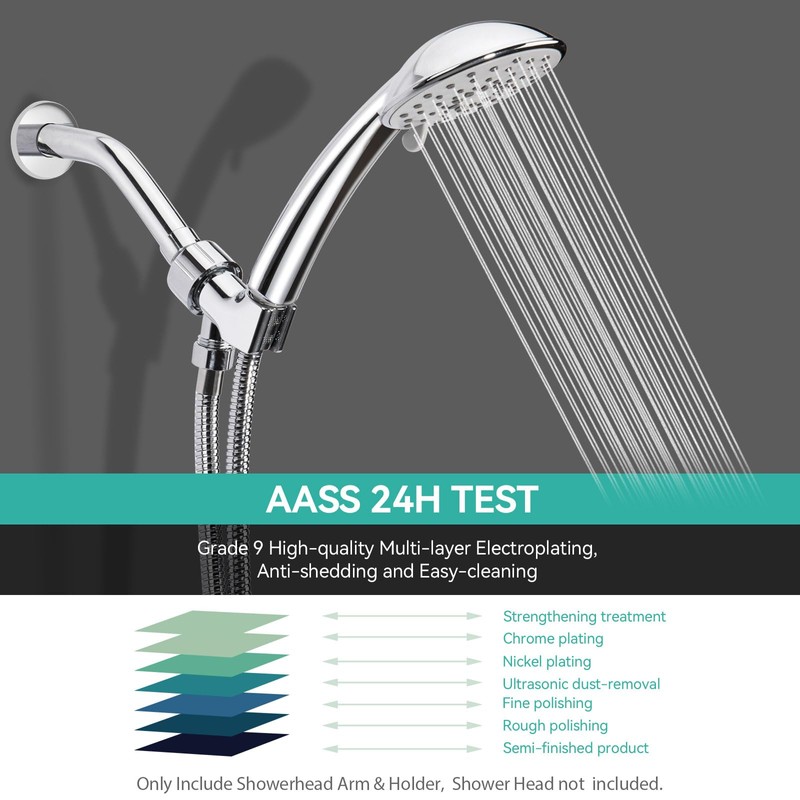 Shower Head Connector Adapter: Adjustable Handheld Showerhead Holder & 6